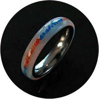 Orange & Blue Opal Pearl White Acrylic