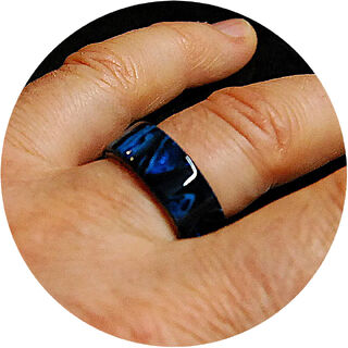 Blue Abyss Acrylic Fashion Ring - Size 7