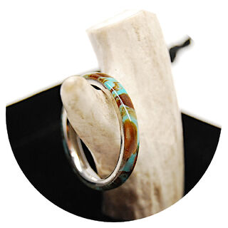 Chestnut Turquoise Acrylic Ring - 8.5